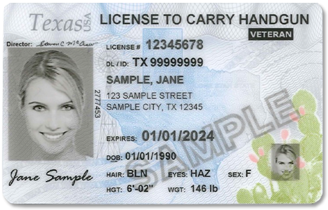 Official License to Carry Sample Card From DPS